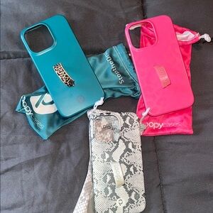Loopy Case Trio - Teal, Pink, and Snake Print